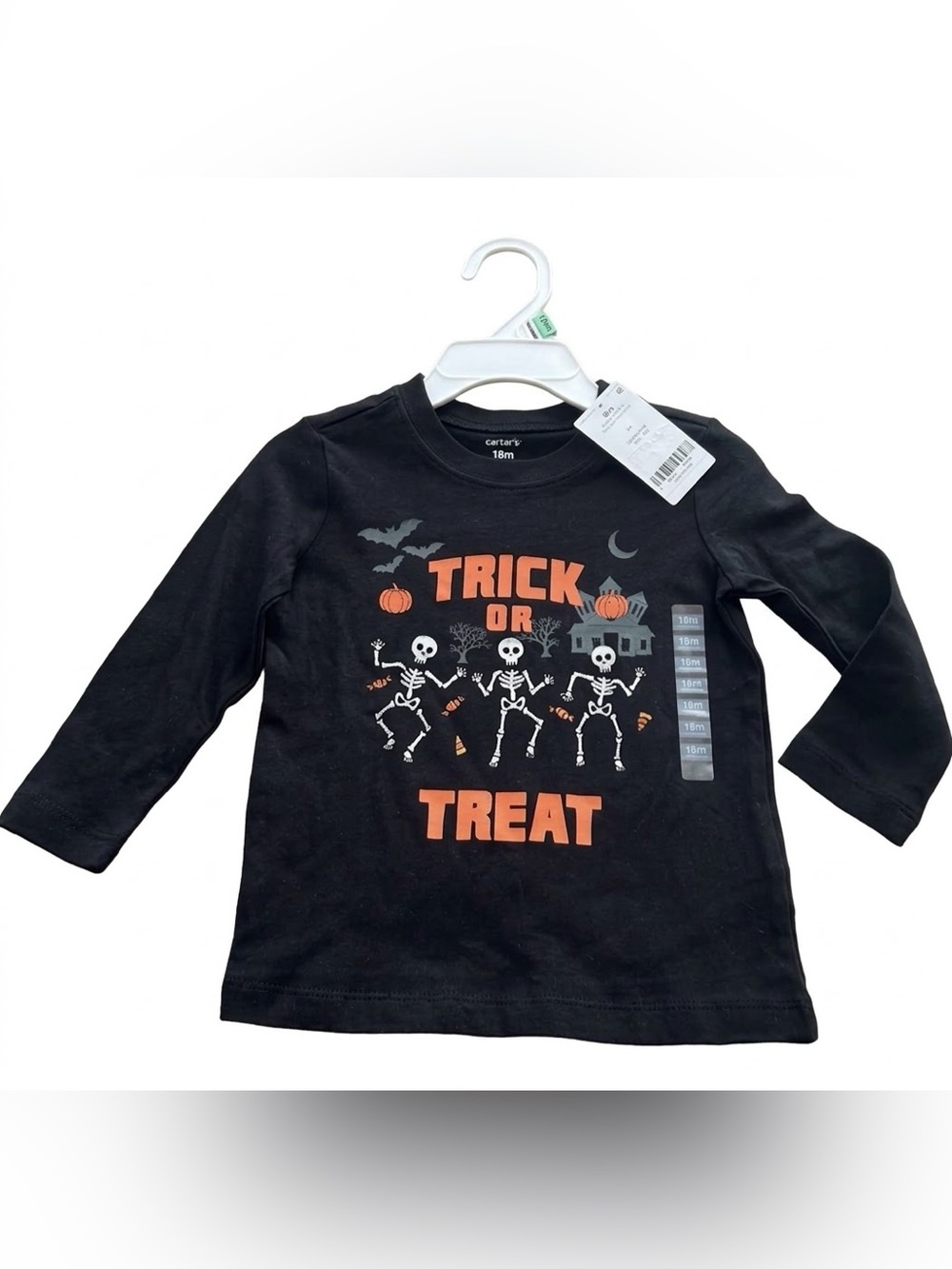 Carter's Baby Halloween "Trick or Treat" Skeletons T-Shirt Size 18M NWT